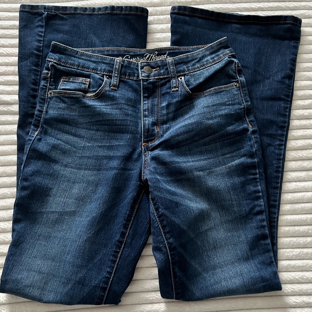 Universal thread Dark wash high rise flare leg jeans